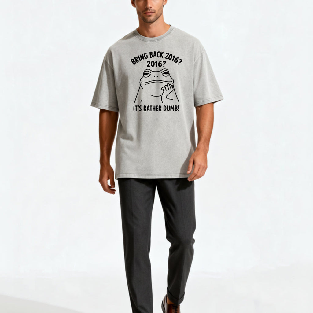 Vintage Aesthetic Streetwear Sarcastic Pepe Frog Graphic Washed T-Shirt