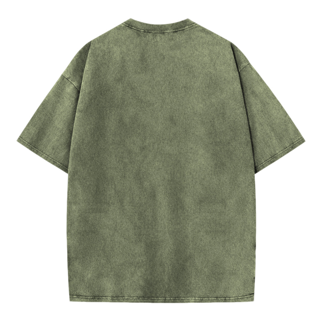 Japanese Graphic Gamer Frog Acid Washed T-Shirt